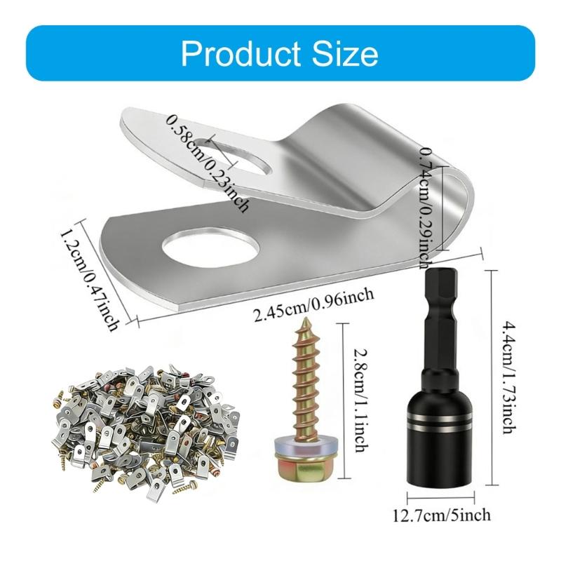 201/401pcs 304 Steel Fence Line Clip with Fastening Nails Easy To Use Suitable for Secure Wire Installation On Posts