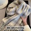 65 * 200cm Autumn And Winter New Women'S Versatile Simple Large Tassel Imitation Cashmere Double Sided Scarf For Warmth And Atmosphere, Shawl