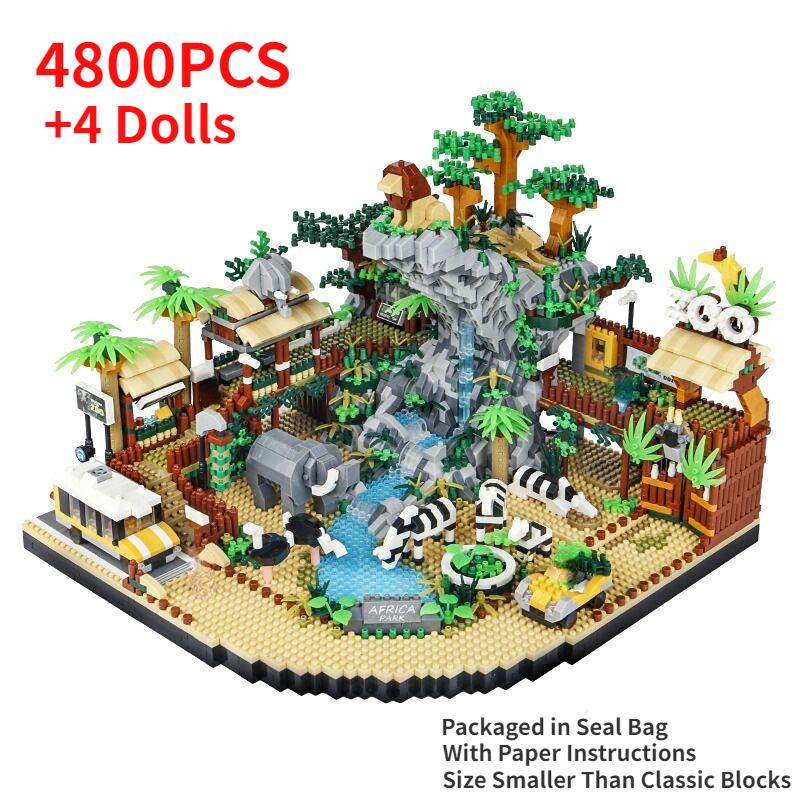 

Zoo Construction Blocks Toys Desert Park Diamond Blocks Elephant Lion Zebra Animals Blocks Toys For Young Boys Adults Gifts Diy Blocks