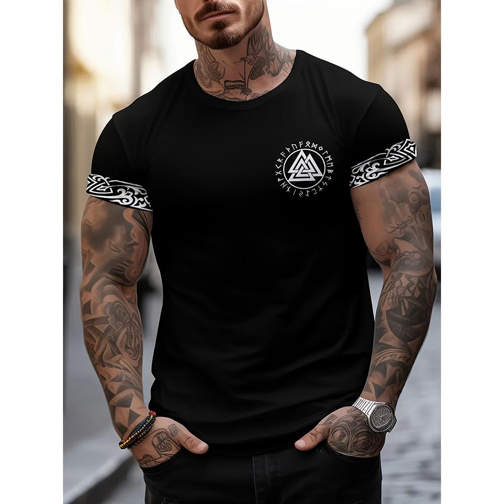 Egyptian Religious Style 3D Anubis Printed Men's Short-sleeved Shirt Outdoor Sports Men's Fitness T-shirt Street Fashion T-shirt