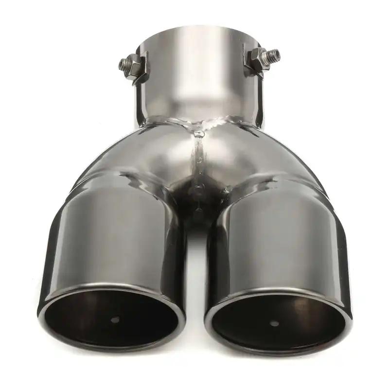 Universal Car Exhaust Muffler 63-76mm 3 Inch Round Tip Stainless Steel Tail Rear Chrome Exhaust Pipe Round