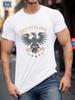 Deutschland Adler Muster Design 100% Baumwolle Sommer Rundhals Kurzarm Freizeit Bedrucktes Herren T-Shirt