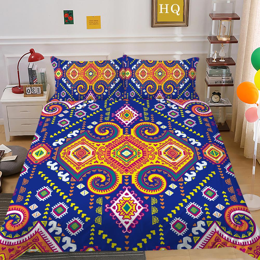 Bohemian Printed Duvet Cover Set Double Size Microfiber Bedspreads Design High Ranking Home Bedclothes