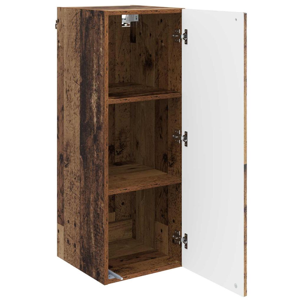 Wall Mounted Cabinet In Reclaimed Wood Look 33 X 34.5 X 90 Cm Particleboard