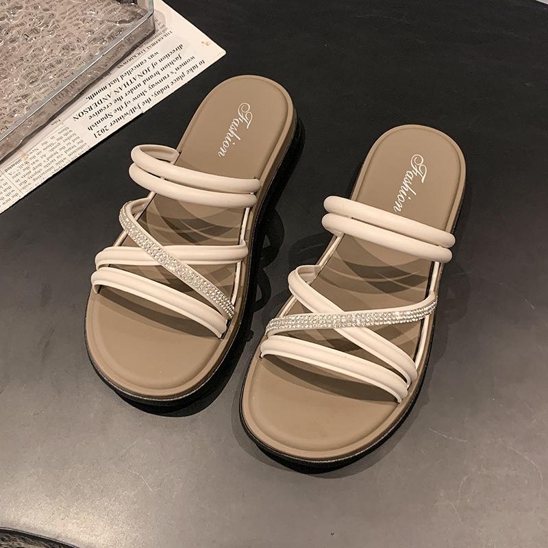 Summer Seaside Sandals Outer Wear Flat-soled Maternity Shoes Soft-soled Non-slip Two Wear Cool Slippers Summer New Casual Versatile