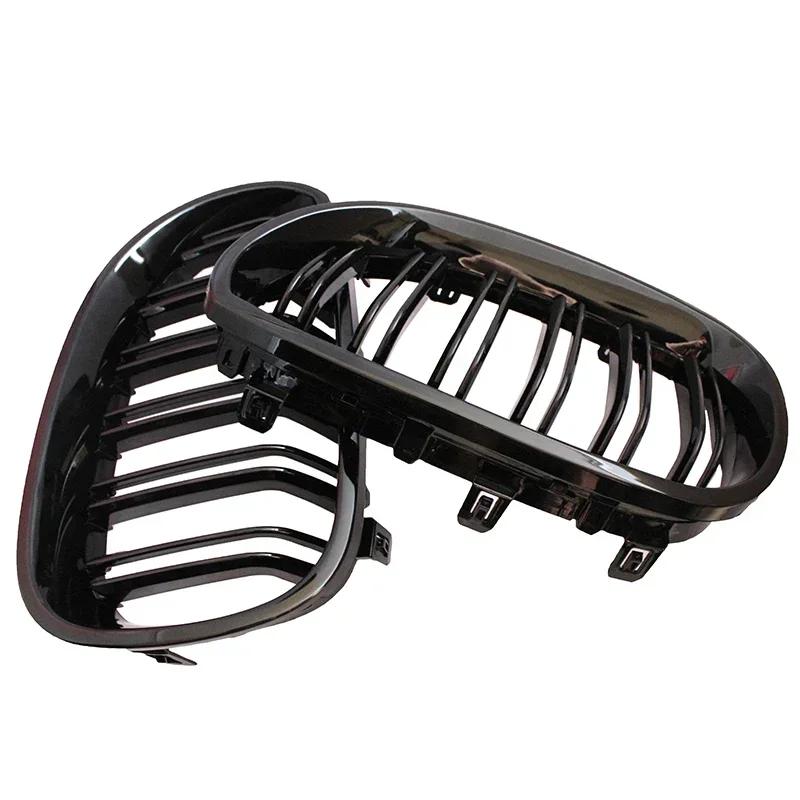 For BMW E60 E61 2003-2009 M5 525i 528i 528xi 530i Glossy black kidney-shaped front sport grille hood grille
