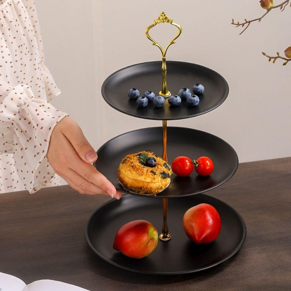 

Stainless Steel Fruit Tray 2/3 Layer Dessert Display Holder Cake Dessert Tray Afternoon Tea 2 Layer
