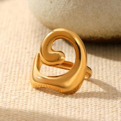 Luxurious European & American High-End Titanium Steel Open Ring
