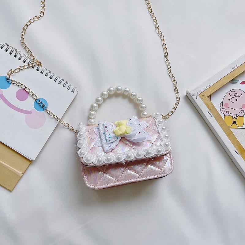 

Adorable Mini Animal Shoulder Bag For Kids Stylish Fashionable Princess Design Bear Pink