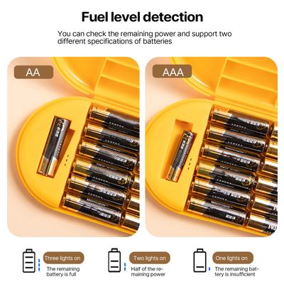 Batterie-Aufbewahrungskofferhalter mit Strommengenerkennung Batterie-Organizer-Aufbewahrungskofferhalter für 12 AA 12