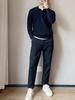 Sweater Raffiné pour Homme en Maille Blanche à Revers - Manches Longues Automne/Hiver Couche de Base Style Tendance