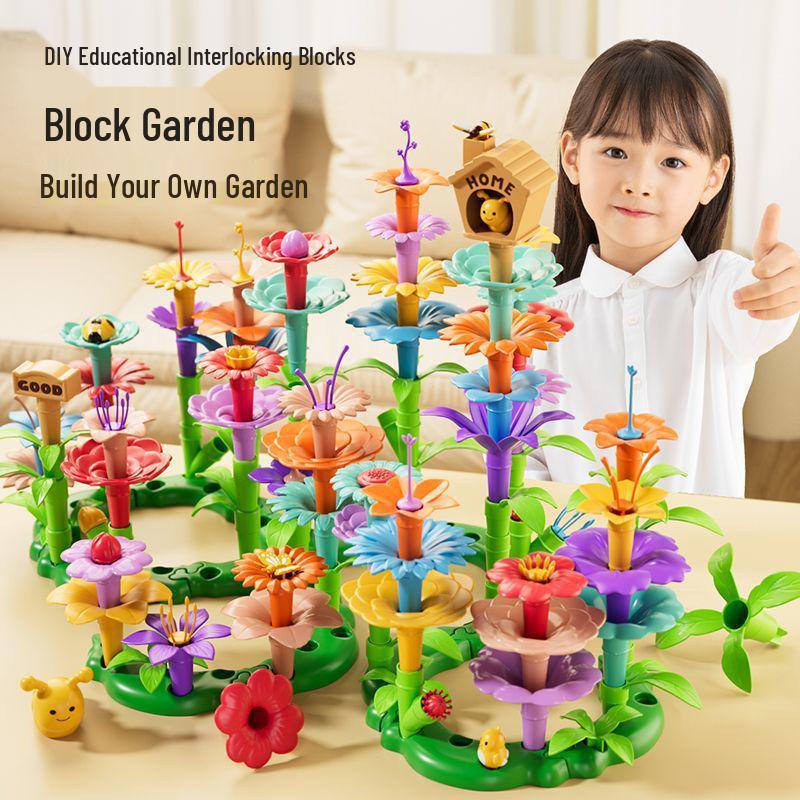 DIY Ever-Changing Flower Puzzle Toys for Kids - New Chinese Style Garden Building Blocks & Handicrafts