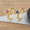 Nidin Delicate 5 Colors Zircon Stones Heart Rings Open Adjustable for Women Fashion Bridal Engagement Wedding Jewelry Gift