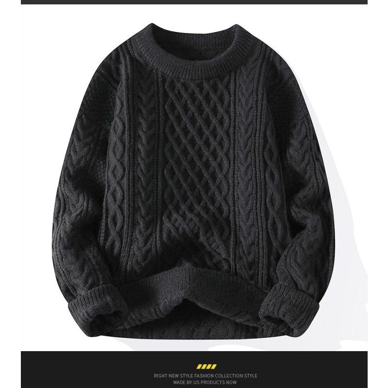 Herren Lockere Dicke Zopfmuster Pullover Pullover Lässig Winter Warm Oberbekleidung