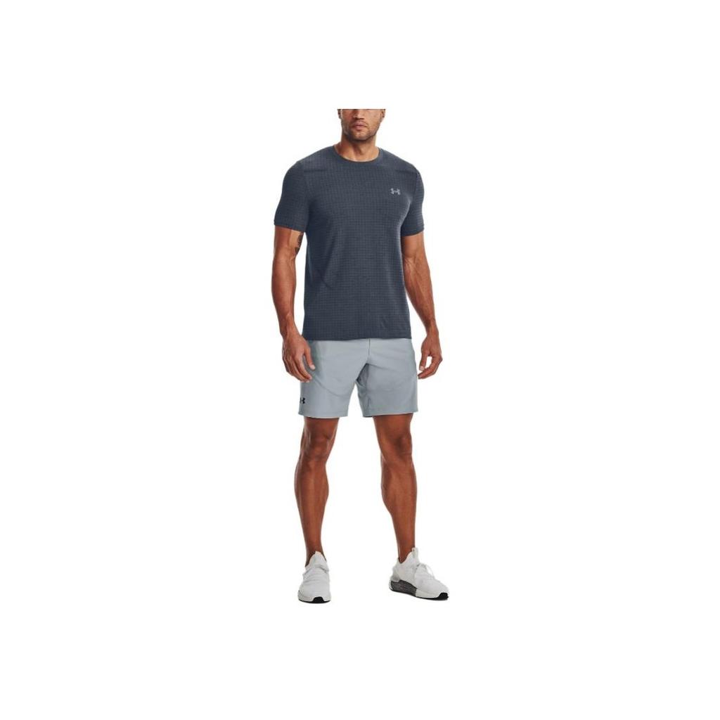 Under Armour Solid Color Elastic Waist Straight Leg Sports Shorts Men Bottoms Harbor-Blue 1373780-465