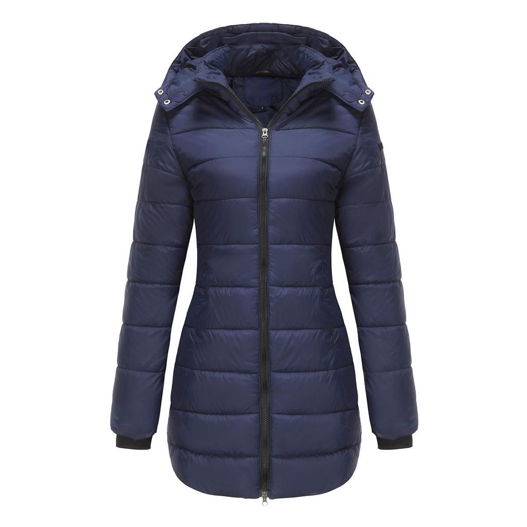 Cappotti invernali da donna Parka spessi Giacche di cotone nere Parka lunghi Cappotti caldi con cappuccio Maxi soprabiti