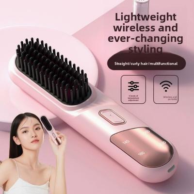 Negative Ion Does Not Damage Hair Curl Dual-purpose Charging Straight Board Clip Comb Convenient Wireless Fluffy Tool