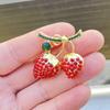 Stylish Strawberry Shaped Pin Alloy Jewelry For Daily Wear Business Event Gifts
