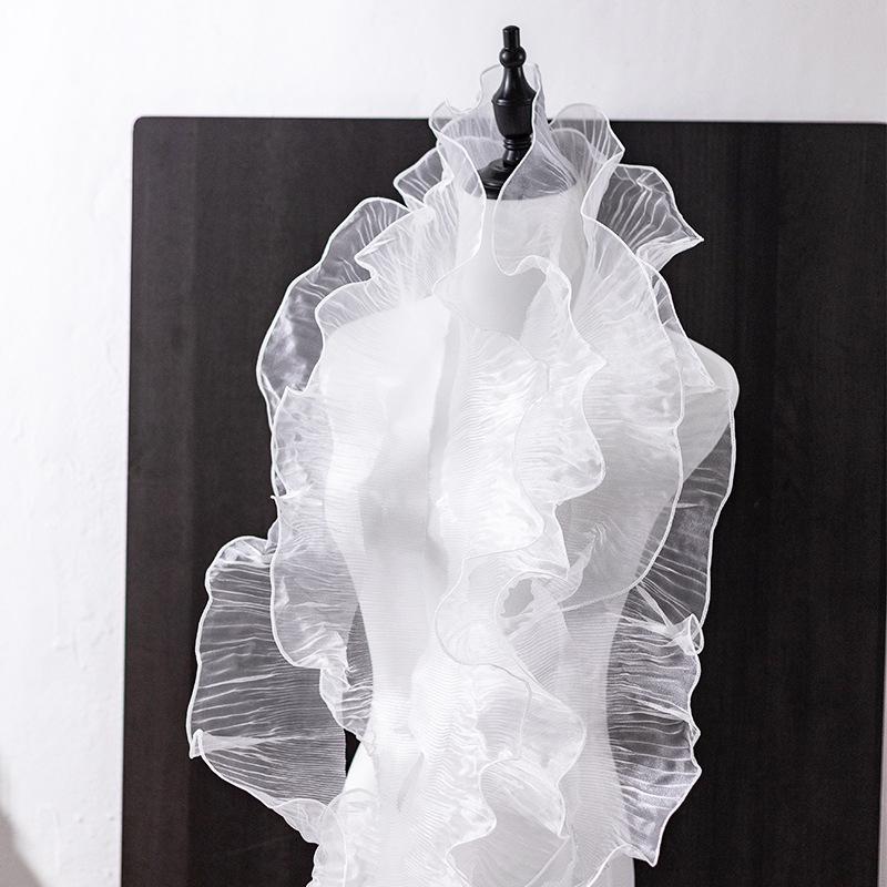 12cm Wide Mermaid Mesh Lace Trim for DIY Clothing: Necklines, Sleeves, Skirts, and Decorations.