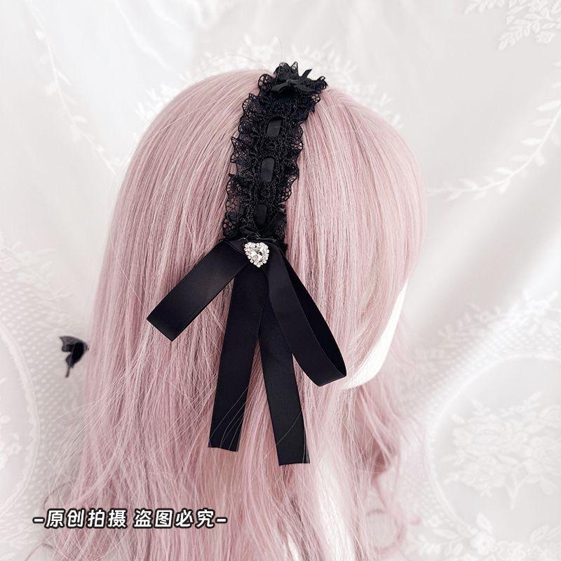 Lolita cosplay y2k accessories headband lace bow hair accessories and headwear Headband hair bands kawaii for hair