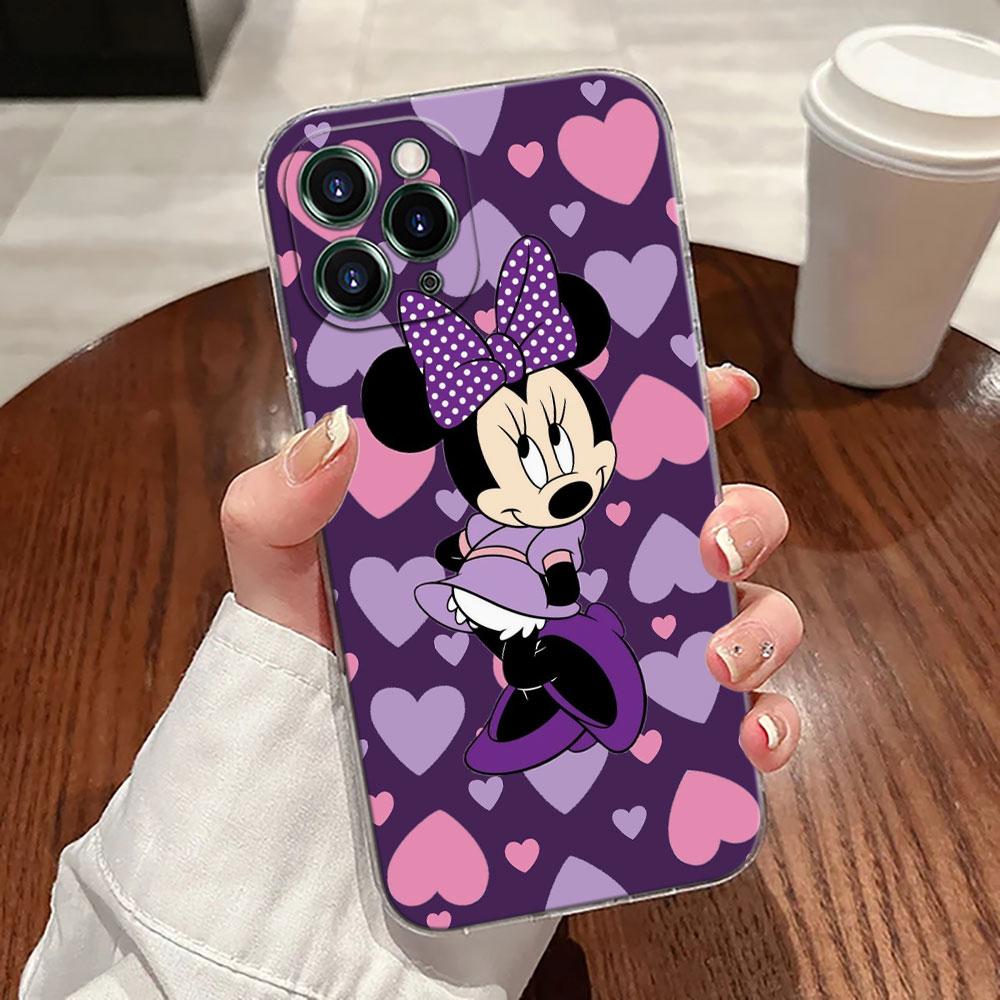 Cartoon Minnie Mouse Transparent Phone Case For iPhone 17 Pro Max 17E 11 12 13 14 15 16 Pro Max Plus 17 Air 16E 7 X Disney Cover