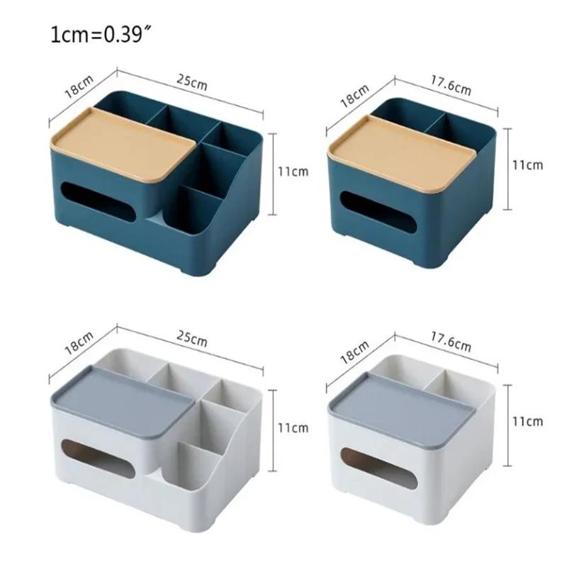Multifunctional Tissue Storage Box Cover Napkin Holder Sundries Ontainer Stationery Organizer for Bedroom Office Bathroom Vanity