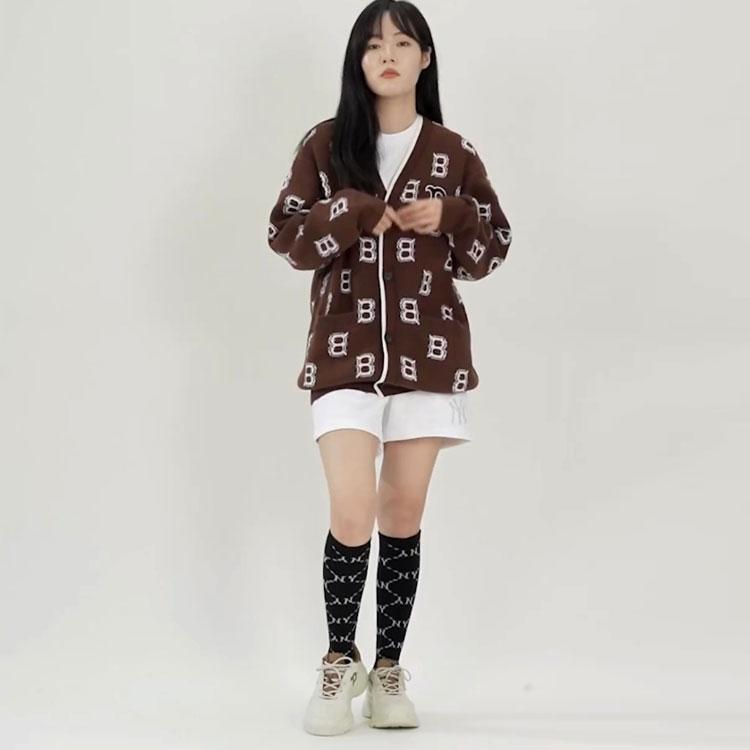 New MLB Base Logo Sweaters Unisex Brown 3AKCM0124-43BRD