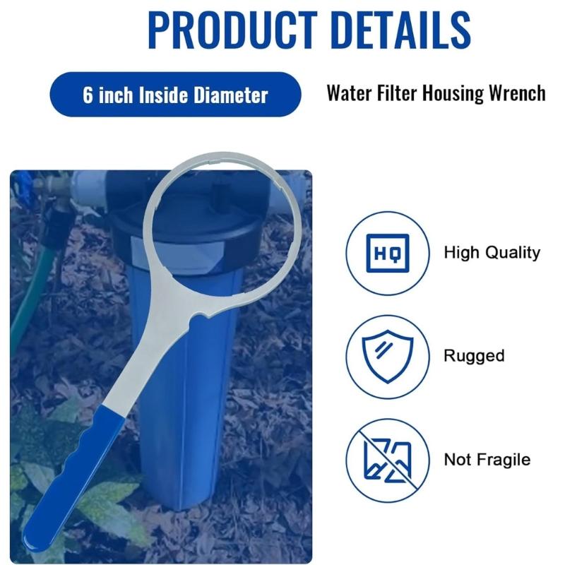 Pack of 1 Firm Steel Filter Tool with Ergonomic Rubber Varnished Handle for Permanent Waterpurification Use