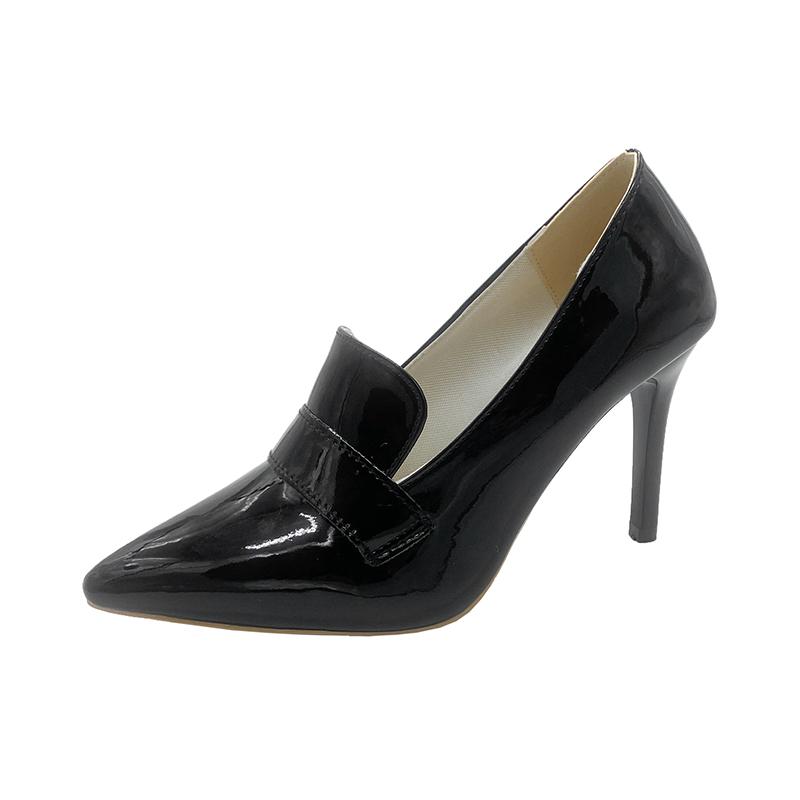35-42 Women Shoes Pointed Toe Pumps Patent Leather Dress High Heels Boat Shoes Wedding Shoes