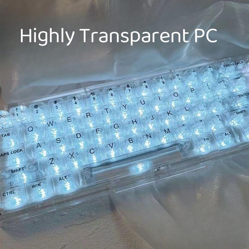 Ice Crystal Keycap Transparent High Transparency PC Material Cbsa Customized Complete Set For DIY 87/104/108 Mechanical Keyboard