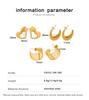 18K Gold Titanium Steel Ram Horn Heart C-Shape Earrings - Fashionable European & American Hollow Ear Studs