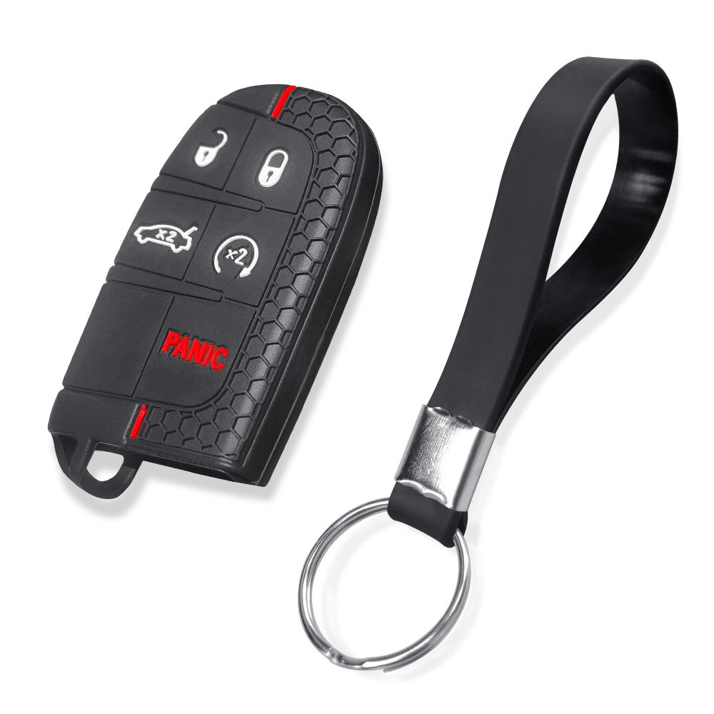 Car Remote Key Protector Cover For Dodge Charger Hellcat Journey for Jeep Cherokee Compass Grand Cherokee Renegade Chrysler 300c