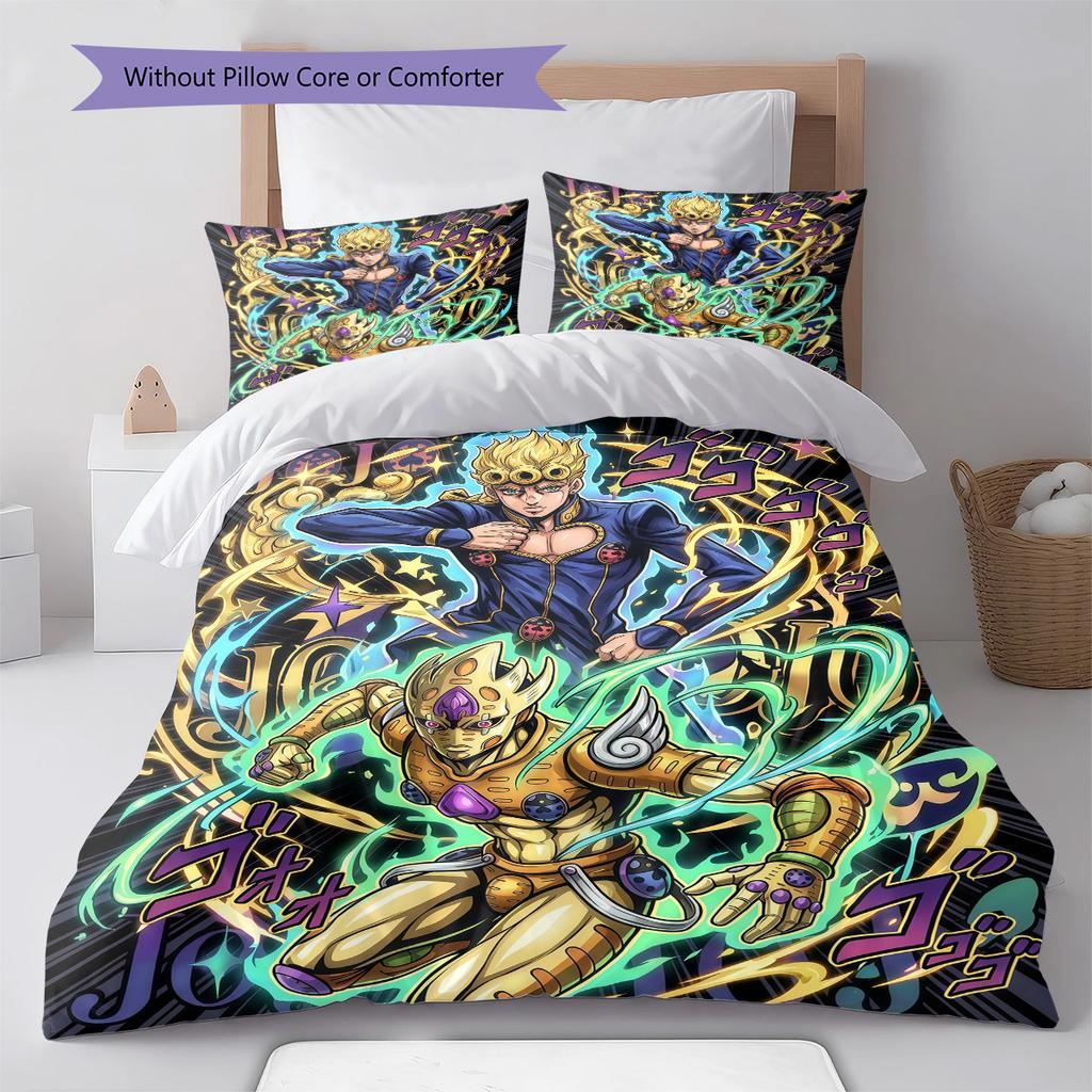 JoJo's Bizarre Adventure Bettwäsche-Set Bettbezug Weiche Steppdeckenhülle Deckenbezug Schlafzimmer Heimdekoration Anime-Stil -QJY