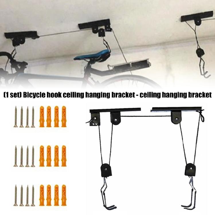 High Strength Steel Ceiling Bike Rack With Customizable Height Easy Installation For Home Garage Organization