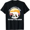 Vintage Sunset Circle White Polar Bear Winter Ice Snow Cotton Men T Shirt