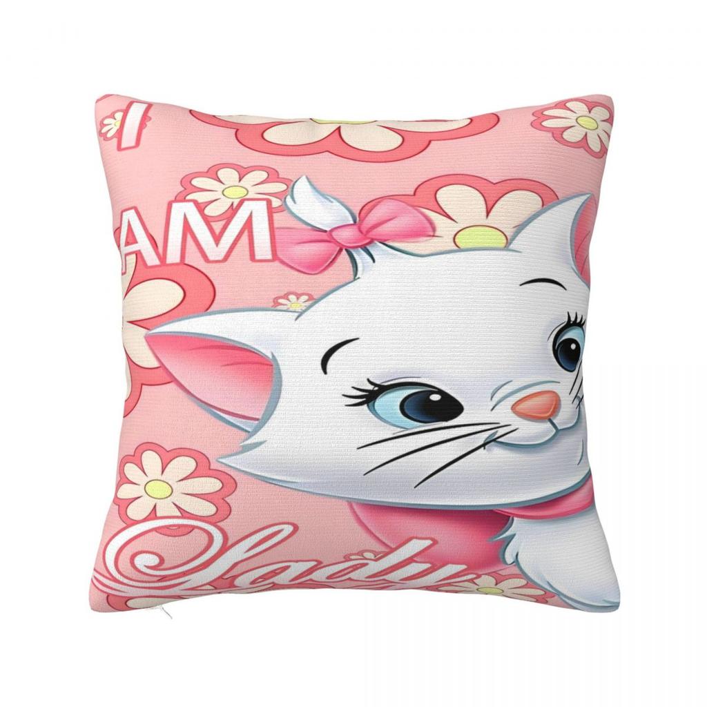 Love Marie Cat Throw Pillow Cover Polyester Decorative Pillow Vintage Pillowcase
