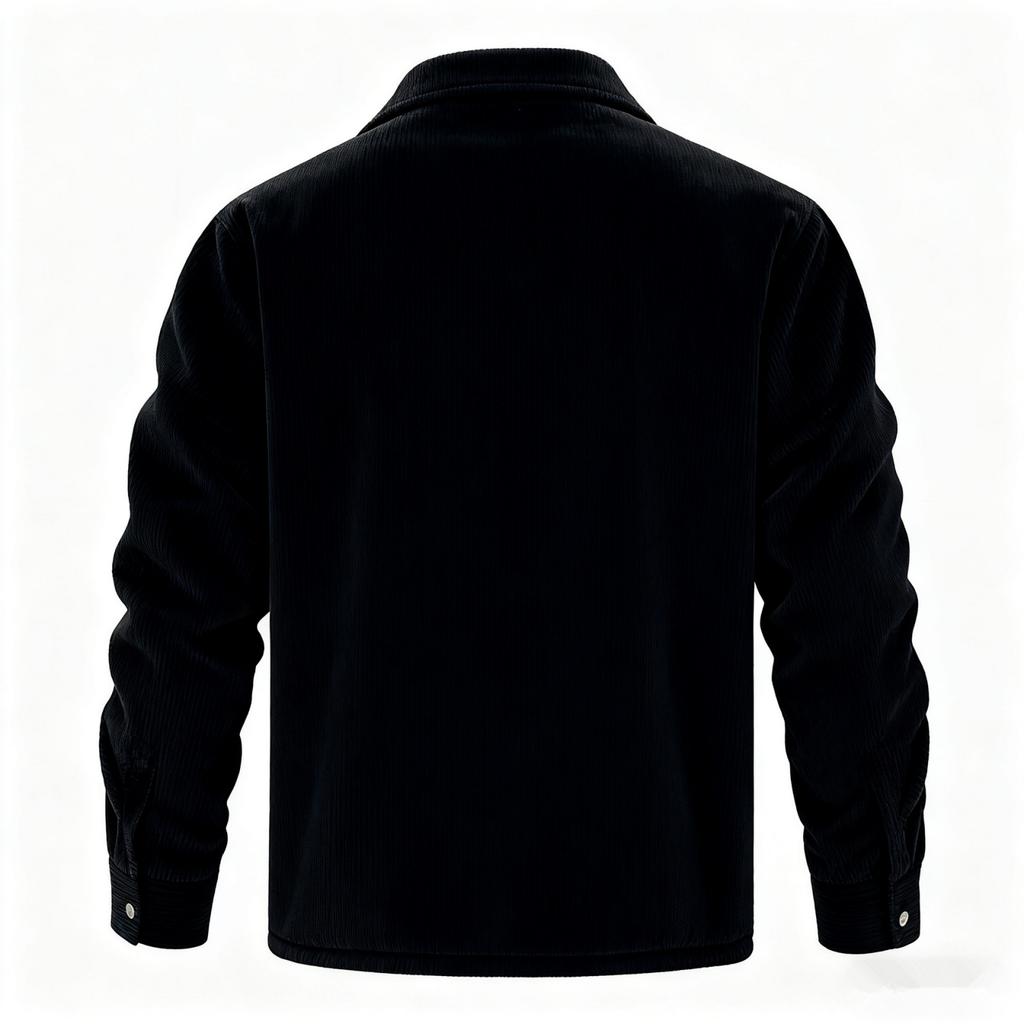 Men's Long-Sleeve Corduroy Jacket With Lapel, Pockets & Single-Breasted Design | Fleece-Lined For Warmth, Fashionable & Casual