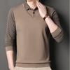 Pierre Cardin Men's Faux Two-Piece Knit Polo Shirt