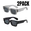 2PACK Square Mens Women Sunglasses European and American Fashion Small Frame Vintage Ins-style Sun Glasses Travelling Driving