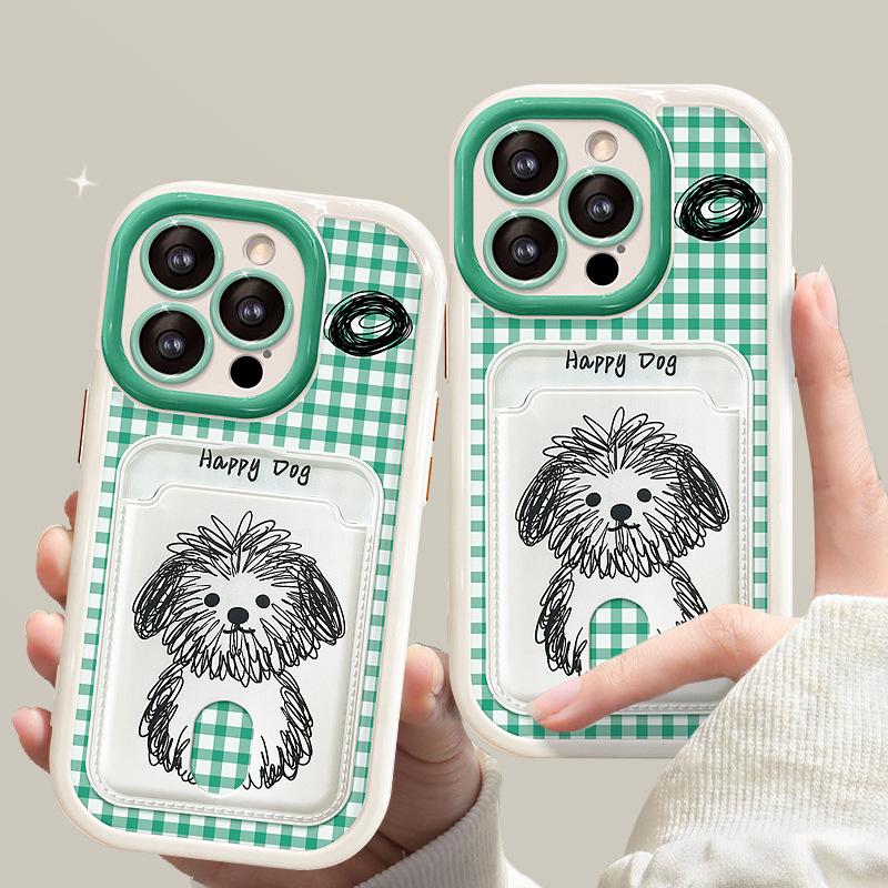 

Applicable To Huawei Mate60pro Mobile Phone Case Vivos19 Cartoon Graffiti Dog Card Bag Lanyard Oppo Xiaomi 14 Redmi Note 12 Pro