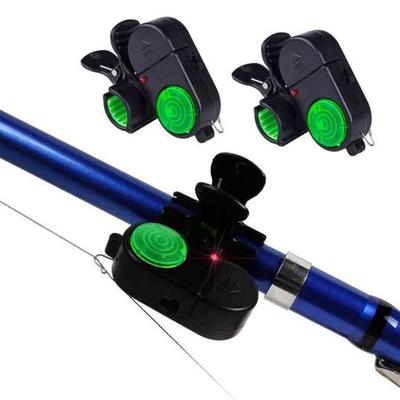 2 Stück Angel Bissanzeiger Lampe mit Silikonclip 80dB Nachtangeln Ruten Alarm Licht Empfindlicher Elektronischer Indikator Anschlagsensor