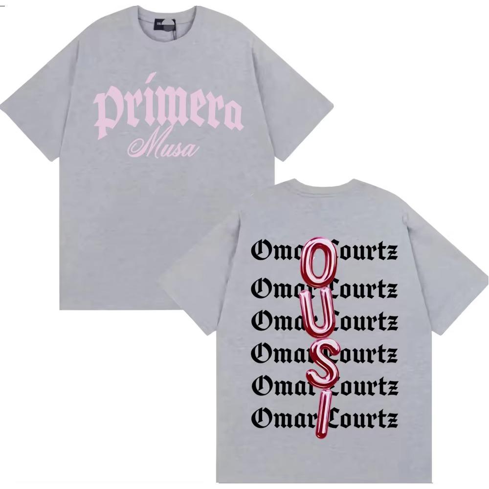 Omar Courtz Primera Musa Album Print T-Shirt Herren Damen Kleidung Vintage Kurzarm T-Shirts Lässig Bequem Baumwoll-T-Shirts