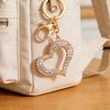 Keychain Pendant 3D Cartoon Heart Design Colorful Rhinestones Inlaid Key Chain with Lobster Clasp Key Ring Bags Accessories