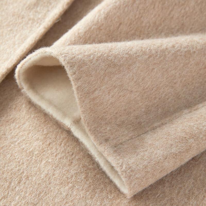 Peacebird Women's Premium Mid-Length Hooded Double-Faced Wool Coat