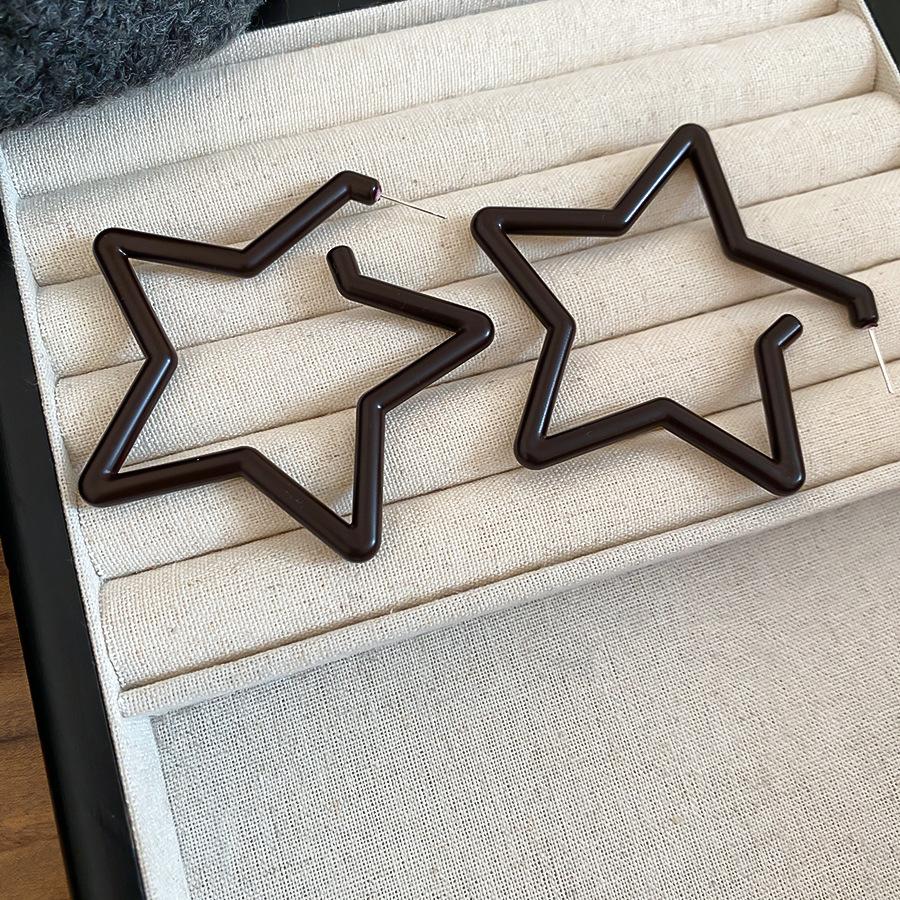 Steel Needle Acrylic Round Star Stud Earrings Casual Simple Daily Commute Versatile Earrings Design Sense Niche Earrings