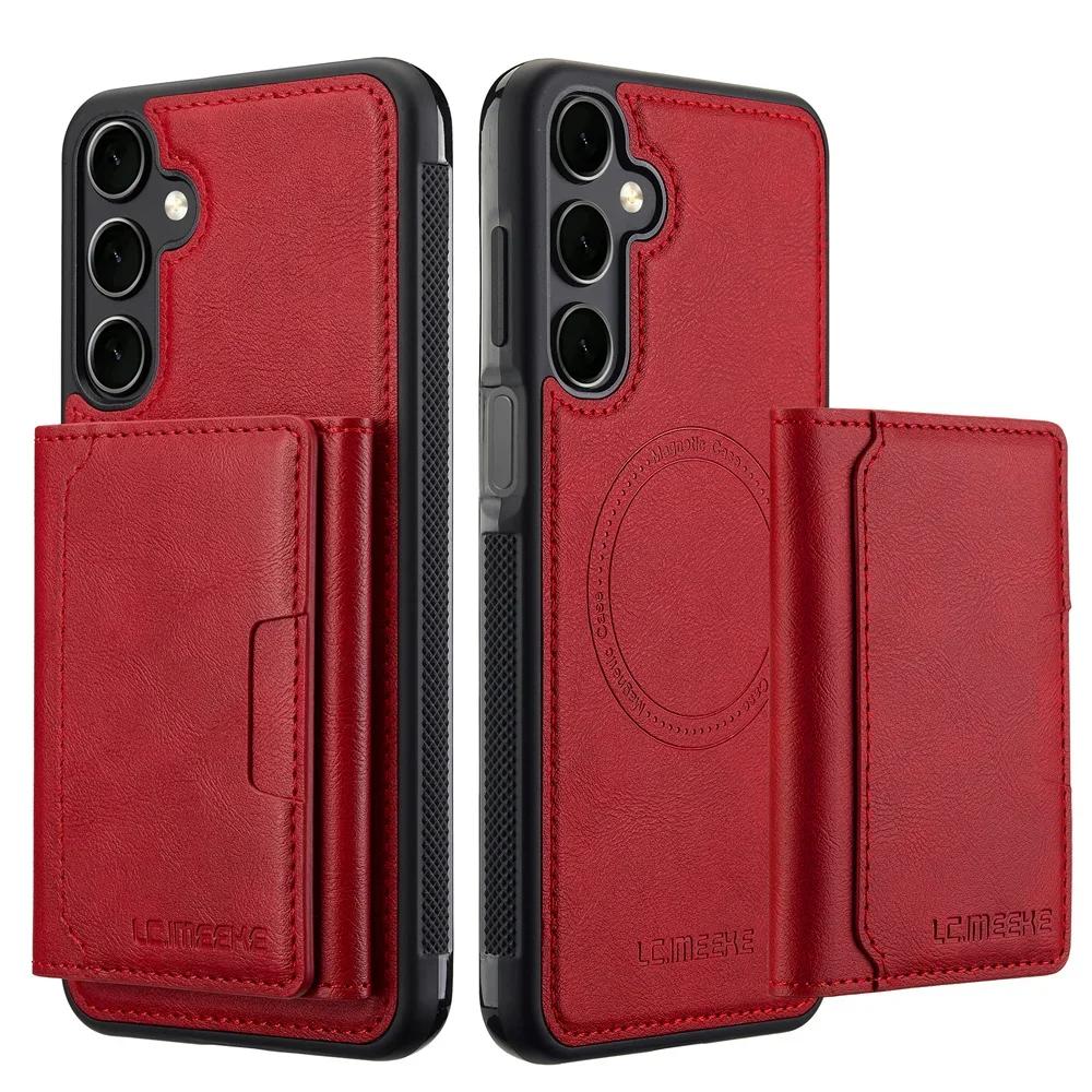 

For MagSafe Magnetic Case For Samsung Galaxy S25 S26 Ultra S24 Plus S22 S21 A55 A35 A16 A15 A17 A37 A57 Detachable Wallet Cover Galaxy A17
