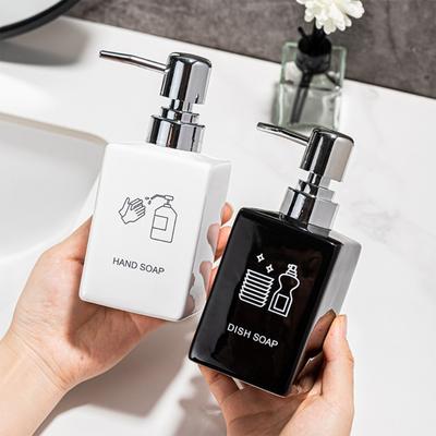Reusable Press Type Liquid Dispenser Bottle Ceramic NonMetallic Portable Design for Shampoo Soap Lotion Friendly Home Use