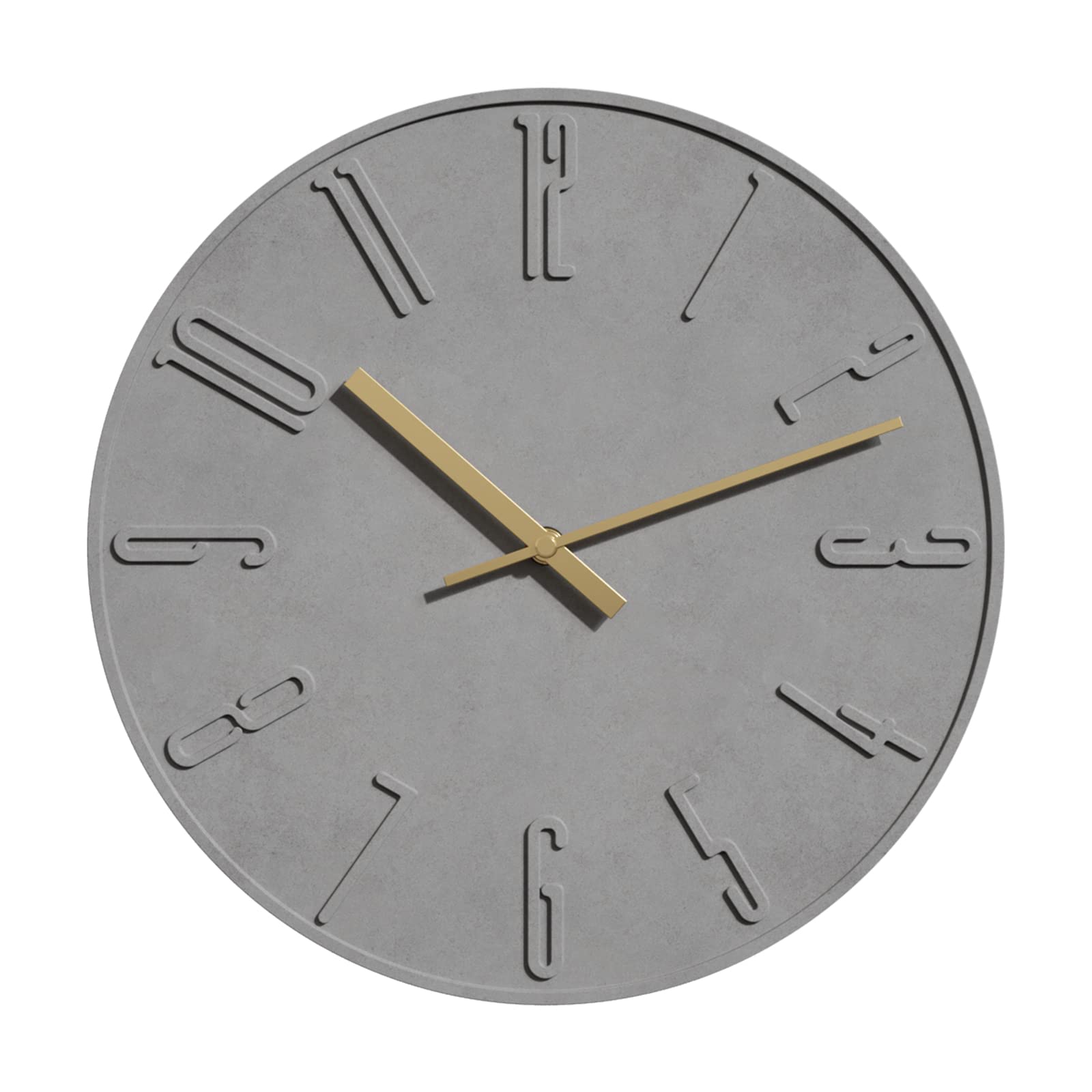 

TAHITICA Wall Clock, Concrete, Quiet, Simple, Modern, Scandinavian Design, 30cm, Wall Clock, Room Decor, Continuous Second Hand, Living Room Decor, Ho