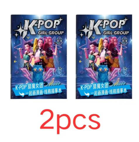 Anime peripheral KPop demon hunter coloring book picture book peripheral drawing linear drawing children's birthday gift