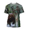 Men's T-shirt Camouflage Hunting Animal Sika Deer 3D Print T Shirts Fashion Bear Pattern Short Sleeve Outdoor Sports Loose Tops